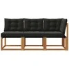 Lauko vidurinė ir kampinė sofa su pagalve 3 Vienetas Natūrali