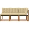 Lauko vidurinė ir kampinė sofa su pagalve 3 Vienetas Natūrali