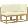 Lauko vidurinė ir kampinė sofa su pagalve 2 Vienetas Balta