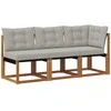 Lauko vidurinė ir kampinė sofa su pagalve 3 Vienetas Natūrali