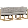 Lauko vidurinė ir kampinė sofa su pagalve 3 Vienetas Balta