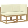 Lauko vidurinė ir kampinė sofa su pagalve 2 Vienetas Balta