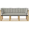 Lauko vidurinė ir kampinė sofa su pagalve 3 Vienetas Balta