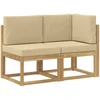 Lauko vidurinė ir kampinė sofa su pagalve 2 Vienetas Balta