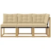 Lauko vidurinė ir kampinė sofa su pagalve 3 Vienetas Balta