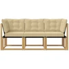 Lauko vidurinė ir kampinė sofa su pagalve 3 Vienetas Balta