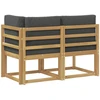 Lauko vidurinė ir kampinė sofa su pagalve 2 Vienetas Balta