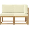 Lauko vidurinė ir kampinė sofa su pagalve 2 Vienetas Balta