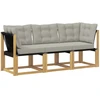 Lauko vidurinė ir kampinė sofa su pagalve 3 Vienetas Balta