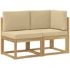 Lauko vidurinė ir kampinė sofa su pagalve 2 Vienetas Balta