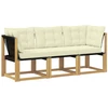 Lauko vidurinė ir kampinė sofa su pagalve 3 Vienetas Balta