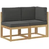 Lauko vidurinė ir kampinė sofa su pagalve 2 Vienetas Balta