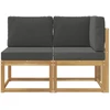 Lauko vidurinė ir kampinė sofa su pagalve 2 Vienetas Balta