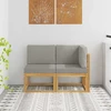 Lauko vidurinė ir kampinė sofa su pagalve 2 Vienetas Balta