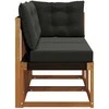 Lauko vidurinė ir kampinė sofa su pagalve 2 Vienetas Natūrali