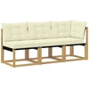 Lauko vidurinė ir kampinė sofa su pagalve 3 Vienetas Balta