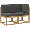 Lauko vidurinė ir kampinė sofa su pagalve 2 Vienetas Balta