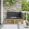 Lauko vidurinė ir kampinė sofa su pagalve 2 Vienetas Balta
