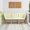 Lauko vidurinė ir kampinė sofa su pagalve 3 Vienetas Balta