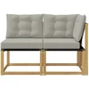 Lauko vidurinė ir kampinė sofa su pagalve 2 Vienetas Balta