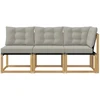 Lauko vidurinė ir kampinė sofa su pagalve 3 Vienetas Balta