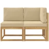 Lauko vidurinė ir kampinė sofa su pagalve 2 Vienetas Balta