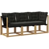 Lauko vidurinė ir kampinė sofa su pagalve 3 Vienetas Balta