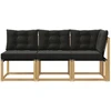 Lauko vidurinė ir kampinė sofa su pagalve 3 Vienetas Balta