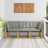 Lauko vidurinė ir kampinė sofa su pagalve 3 Vienetas Balta