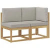 Lauko vidurinė ir kampinė sofa su pagalve 2 Vienetas Balta