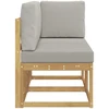 Lauko vidurinė ir kampinė sofa su pagalve 2 Vienetas Balta