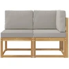 Lauko vidurinė ir kampinė sofa su pagalve 2 Vienetas Balta