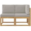 Lauko vidurinė ir kampinė sofa su pagalve 2 Vienetas Balta