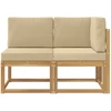Lauko vidurinė ir kampinė sofa su pagalve 2 Vienetas Balta
