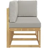 Lauko vidurinė ir kampinė sofa su pagalve 2 Vienetas Balta