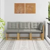 Lauko vidurinė ir kampinė sofa su pagalve 3 Vienetas Balta