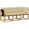 Lauko vidurinė ir kampinė sofa su pagalve 3 Vienetas Balta