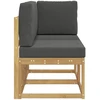 Lauko vidurinė ir kampinė sofa su pagalve 2 Vienetas Balta