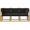 Lauko vidurinė ir kampinė sofa su pagalve 3 Vienetas Balta