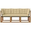 Lauko vidurinė ir kampinė sofa su pagalve 3 Vienetas Natūrali