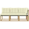 Lauko vidurinė ir kampinė sofa su pagalve 3 Vienetas Balta