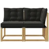 Lauko vidurinė ir kampinė sofa su pagalve 2 Vienetas Balta