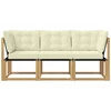 Lauko vidurinė ir kampinė sofa su pagalve 3 Vienetas Balta