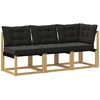 Lauko vidurinė ir kampinė sofa su pagalve 3 Vienetas Balta