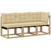 Lauko vidurinė ir kampinė sofa su pagalve 3 Vienetas Balta