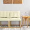 Lauko Vidurinis Sofa Kietas akacijos medis ir tekstilenas Balta