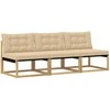Lauko Vidurinis Sofa Kietasis akacijos medis ir Textilene Balta