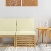 Lauko Vidurinis Sofa Kietos akacijos mediena Balinta ir kreminė