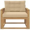 Lauko Vidurinis Sofa Poliesteris Balta