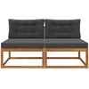 Lauko Vidurinis Sofa su pagalve 2 Vienetas Natūrali
